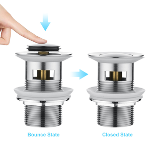 Stainless Steel Universal Overflow Type <b>Bathroom</b> sink Wash Basin Stopper Filter pop up <b>drain</b> - Product Image 5