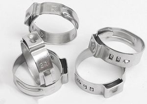 Collier de serrage à oreille unique en acier inoxydable 304, finition polie pour conduite de frein <span class=keywords><strong>hydraulique</strong></span> automobile, connexion de tuyau d'huile d'eau d'air - Product Image 2