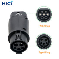 Adaptateur de chargeur HICI TYPE1 à TYPE2 250Kw Usa adaptateur de connecteur adaptateur Ev tYPE1 prise charge pour voiture ev