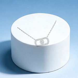 Collier élégant Messikais à trois pierres en argent 925 plaqué or de haute qualité pour femmes - Bijoux de luxe DIY - Product Image 2