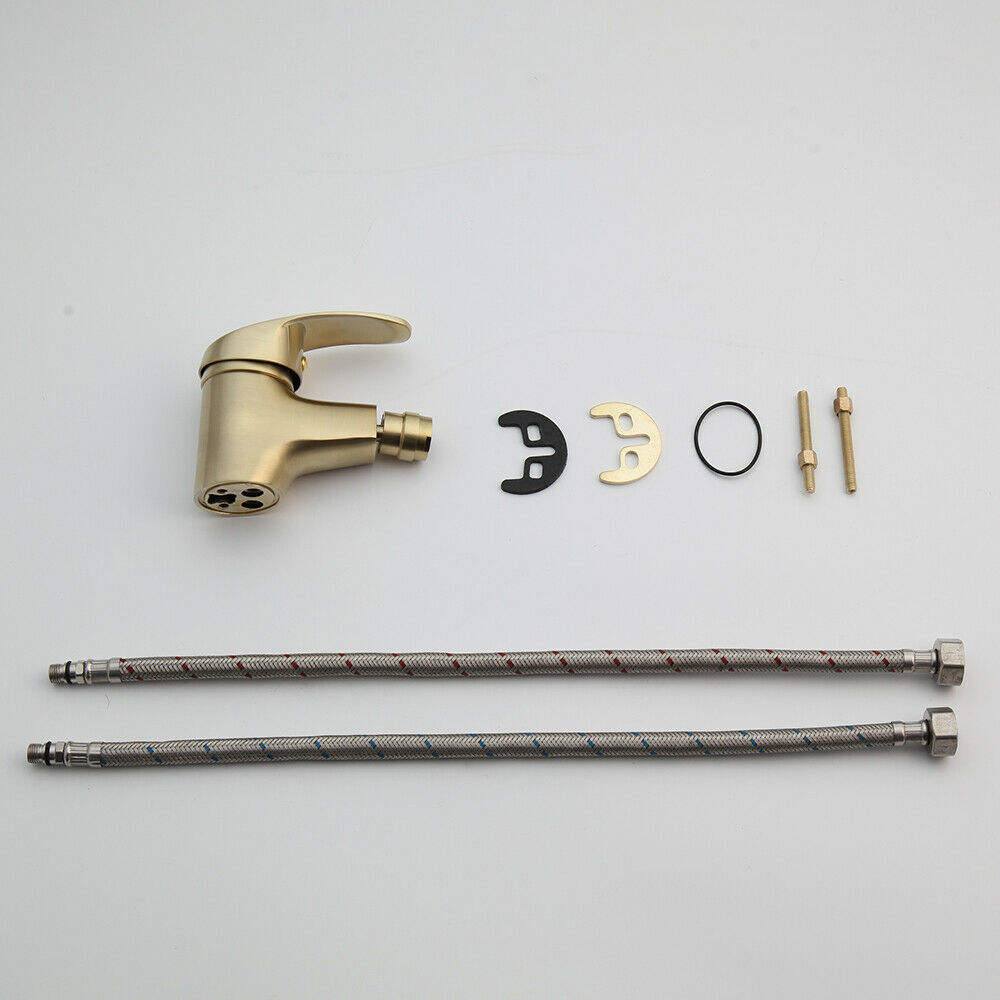 Miscelatore Monocomando Per Lavabo A Cascata Oro Spazzolato - Thilia - Foto 11