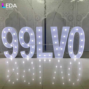 LEDA Hot Sale Modern Metal Marquee Giant Number with White <b>LED</b> <b>Bulb</b> Signs Stage for Wedding Party Events <b>Decoration</b> - Product Image 1