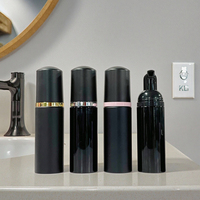 Distributeur de mousse à surface mate bouteille à pompe 150ml/200ml/100ml PET mousse moussante liquide nettoyant pour le visage noir