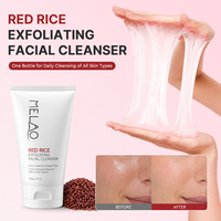 Nettoyant visage exfoliant à l'acide aminé et au riz rouge 150g, nettoyage en profondeur doux des pores, céramide, panthénol, nettoyant quotidien à l'acide aminé