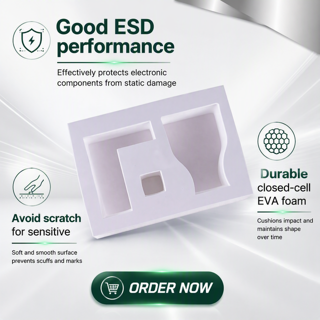 White Hard EVA Foam Sheet & Insert Anti-Static Eco-Friendly Custom Thickness for Decoration & Instrument/Hardware Packaging
