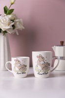 Tasses en céramique réutilisables écologiques, compatibles lave-vaisselle et micro-ondes, pour la fête des mères, motif cerf, grande capacité, impressions amour bébé maman, floral