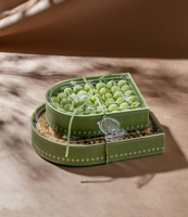 Boîtes cadeaux de luxe demi-cercle pour baklavas, coffret Ramadan, ensemble Eid, en cuir PU, boîte d'emballage personnalisée en acrylique transparent pour desserts et chocolats