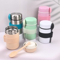 Conteneur isotherme pour aliments en acier inoxydable avec cuillère intégrée pour les voyages, le camping, les tout-petits, les bébés, les déjeuners scolaires
