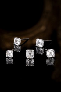 Classic PT950 Platinum 0.62ct Princess Cut Lab Grown <b>Diamond</b> Stud <b>Earrings</b> | Princess Cut Lab Created <b>Diamond</b> Wedding Jewelry - Product Image 5