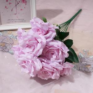 9 Cabezas de Rosas de Seda Artificiales con Núcleo de Espuma, Gran Ramo Decorativo de Flores con Diamantes para Bodas, Flores Artificiales al por Mayor - Product Image 6