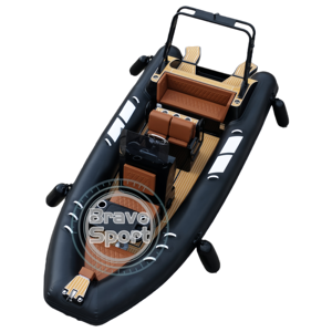 Hypalon Du Lịch Sợi thủy tinh hull Rib 580 thuyền Inflatable thuyền với hai động cơ phía ngoài cho gia đình - Product Image 4