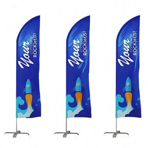 Drapeau de plage personnalisé en plumes, haute qualité, pour publicité extérieure, bannières décoratives pour la vente de pneus - Product Image 1