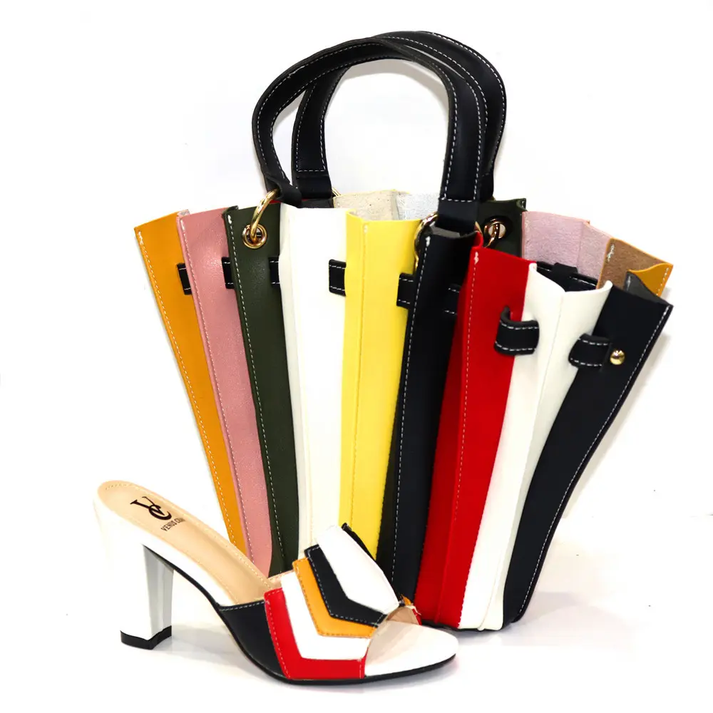 2022 Ladies Fashion Handbag Purser And Shoe Set Hot Sale Wedding African Shoes And Bags Set For Women