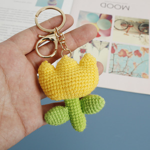 Độc Đáo Crochet Tulip Keychain Phong Cách <span class=keywords><strong>Funky</strong></span> Hoa Vòng Chìa Khóa 3D Hoa Móc Chìa Khóa Cho Phụ Nữ Xe Túi Quyến Rũ Mặt Dây Chuyền Trang Trí - Product Image 5