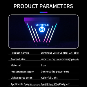 Bàn DJ di động điều khiển bằng giọng nói, có đèn LED, kiểu quầy bar phát sáng, dành riêng cho DJ, dùng cho quán bar, hộp đêm - Product Image 6