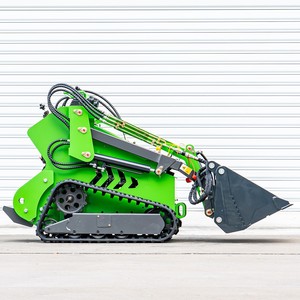 Mini-chargeuse compacte sur chenilles en caoutchouc vert, capacité de charge 480 kg, idéale pour la construction agricole, certifiée CE - Product Image 6