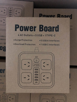 Bloc d'alimentation avec prises CA, ports USB, cordon d'extension de 2 m, protection contre les surtensions, prise ABS, courant nominal pour la maison et le bureau