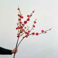 Buket Bunga Plum Buatan Dalam Ruangan, Dekorasi Rumah Bunga Sakura, Perlengkapan Foto Bunga Persik Kecil Buatan