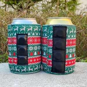 保温罐冷却器，升华啤酒保温套，短款保温杯，定制保温杯，带 4 个磁铁的保温杯饮料架，氯丁橡胶罐套 - Product Image 1