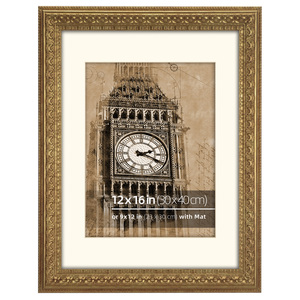 12x16 bàn hoặc tường hiển thị kính thực phía trước Bronzed vàng trang trí công phu hình ảnh cổ điển khung - Product Image 1