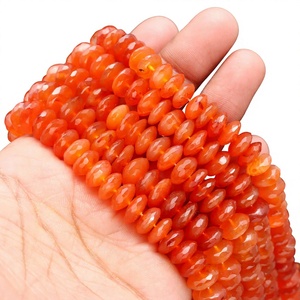 Perles Rondelles en Cornaline Naturelle 10-11mm, Perles de Pierre Précieuse Facettées Coupe Allemande en Cornaline, Vente en Gros, Perles de Cornaline en Vrac, Fil de 16 pouces - Product Image 1