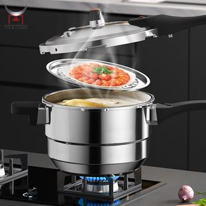 Autocuiseur en acier inoxydable à fond épaissi avec diviseur de cuisinière cuisinière à induction à gaz antidéflagrant universel - Product Image 1