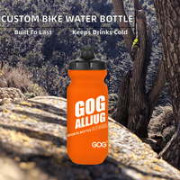 Bouteille de vélo personnalisée avec logo, 610 ml, en plastique PP, isolation thermique 12-24h, couvercle à vis, buse à pression