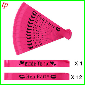 Écharpe de fête pour enterrement de vie de jeune fille en tissu imprimé 60x15 pouces avec sangle d'épaule pour événement nuptial LPP4061 - Product Image 2