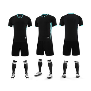 Wholesale OEM Custom Unisex <b>Soccer</b> Jersey Sets V-neck Short Sleeve Heat-Transfer Printed 100% Polyester Breathable - Product Image 3