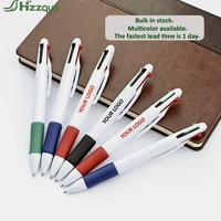 Stylo à bille multicolore 4 en 1 personnalisé avec logo, stylo à bille en plastique à clic, 4 couleurs