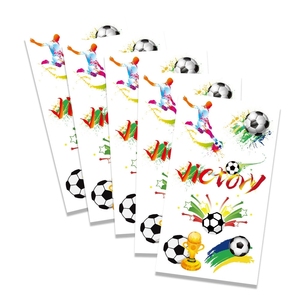 Tatuajes Temporales de Trofeo de Fútbol, 5 Piezas, Adhesivos de Campeón de Fútbol de Dibujos Animados para Fiestas, Decoración Facial, Artículos para Fanáticos del Deporte - Product Image 5