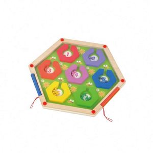 Gioco Labirinto Esagonale in Legno per Bambini <span class=keywords><strong>Montessori</strong></span>, Giocattolo Educativo con Perline in Legno - Product Image 2