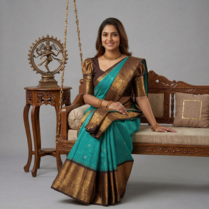 Sari en soie noir dessiné à la main pour femme, traditionnel indien pakistanais, longueur ras du sol, ethnique, coupe classique, toutes saisons - Product Image 1