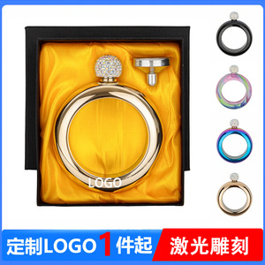 Diamond Capped Bracelet <b>Flask</b> 3.5oz Stainless Steel Portable Liquor <b>Bottle</b> Gift Set For Men Women - Product Image 5