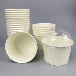 Coppette di Carta per Gelato Personalizzate, Non Tossiche, di Grado Alimentare, Bianche, Usa e Getta, Premium, con Cucchiaio e Coperchio - Product Image 5