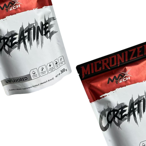 Custom Red Black White Stand Up Zipper Pouch for 300g Creatine Sports Supplement Powder Packaging <b>Bag</b> - Product Image 5
