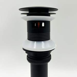 Bouchon de vidange de lavabo 3 en 1 noir mat avec trop-plein pour lavabo sur pied, design moderne - Product Image 3