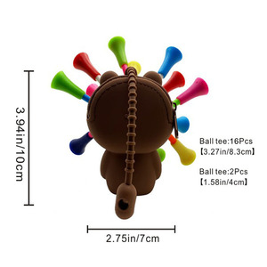 <b>Golf</b> Tee Storage Bag With 18 Tees Multi Color Silicone Portable <b>Golf</b> Accessory For Outdoor Sports - Product Image 3