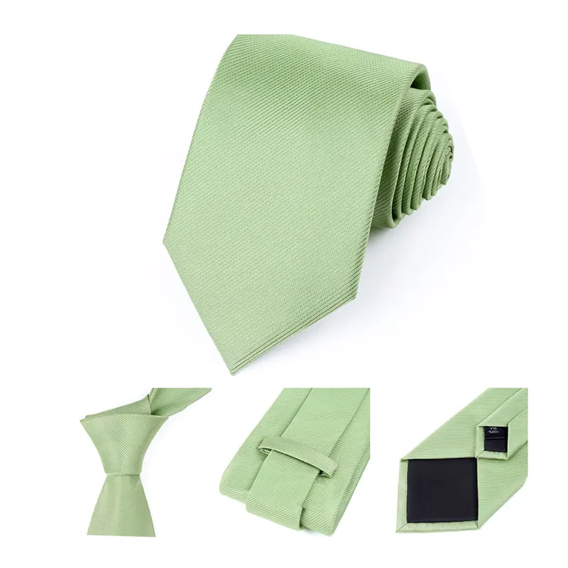 Business Wedding Party Christmas Gift Private Print tie and pocket square set silk silk ties green silk ties men necktie