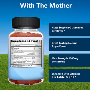 Custom Branded <b>Health</b> <b>Food</b> Grade 100% Natural Organic <b>Vitamin</b> B12 <b>Liver</b> Support Apple Cider Vinegar Gummy Candy Folate 1500mg - Product Image 2