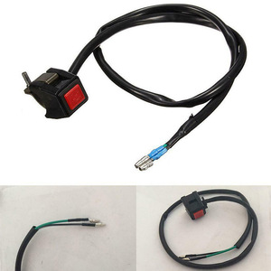 Interruptor de encendido universal para motocicleta con botón rojo para modificación de motocicletas todoterreno, pieza de repuesto con terminales de soldadura - Product Image 1