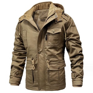 Giacca Casual in cotone di media lunghezza giacca a vento da <span class=keywords><strong>uomo</strong></span> giacca Parka in <span class=keywords><strong>pile</strong></span> spessa lavata <span class=keywords><strong>con</strong></span> <span class=keywords><strong>cappuccio</strong></span> staccabile - Product Image 3