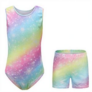 Oferta Especial: Conjuntos de Leotardos de Gimnasia ORCHID DANCE para Niñas, de Alta Calidad y Económicos, con Pedrería y Spandex, Arcoíris, en Stock - Product Image 3