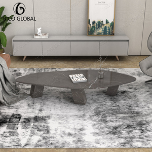 Traditional Grey Marble Coffee <b>Table</b> with <b>Stone</b> <b>Top</b> Minimalist Design for Living Room Home Hotel & Apartment - Product Image 4
