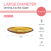 Plat en verre borosilicate de haute qualité, résistant au micro-ondes, couleur ambre transparente, pour la maison, le restaurant, les salades et les collations