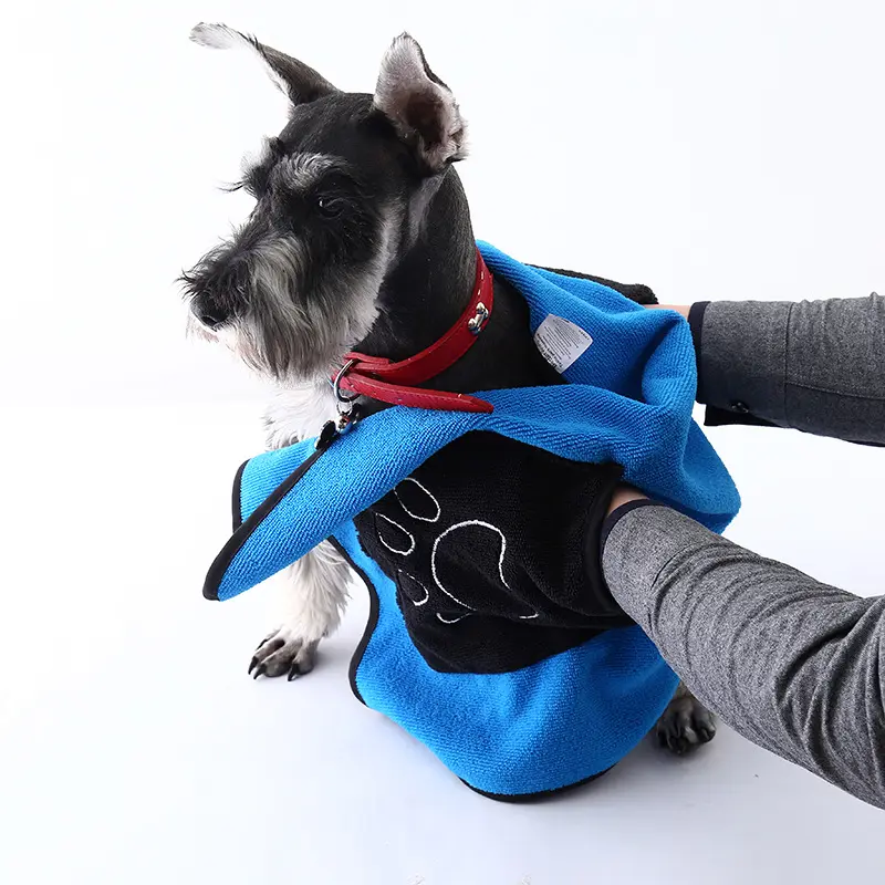 Custom 100% Microfiber Hond Handdoek Zacht Wasbaar Snel Droog Absorberend Bedrukt Custom Huisdier Handdoek
