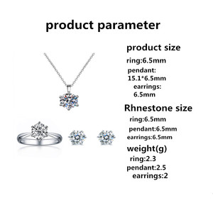 Usine petit en gros 1 livraison style chaud métal cuivre carré collier 6 griffes rond blanc strass ensemble - Product Image 5