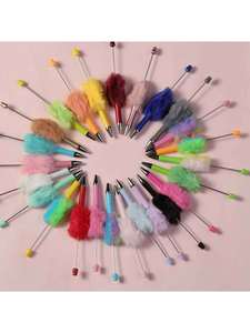Bolígrafo de punta redonda giratorio de peluche con pompón, creativo, hecho a mano, lindo y esponjoso, de uso <span class=keywords><strong>universal</strong></span>, superventas transfronterizo, en stock. - Product Image 1
