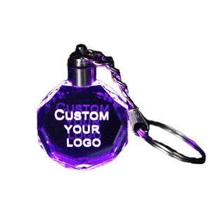 <b>Personalized</b> LED Crystal <b>Keychain</b> New Creative Metal Gift Pendant Internal Carving Multiple Shapes Key Chains for Car Key Chains - Product Image 2