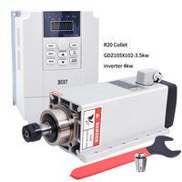 Moteur de gravure GDZ 3,5 kW ER20 avec kit onduleur VFD 4 kW, moteur de gravure à refroidissement par air 3,5 kW pour la gravure et la découpe du MDF, du bois et de l'acrylique